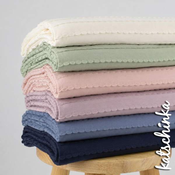 Jersey mit Rüschen Navy 005 | Meterware Strukturjersey